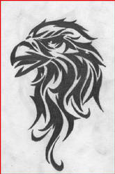 165x250 Tribal Eagle Drawing - Tribal Eagle Drawing