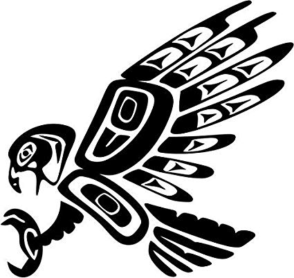 425x402 Tribal Eagle Wildlife Vinyl Decal Sticker Wide - Tribal Eagle Drawing