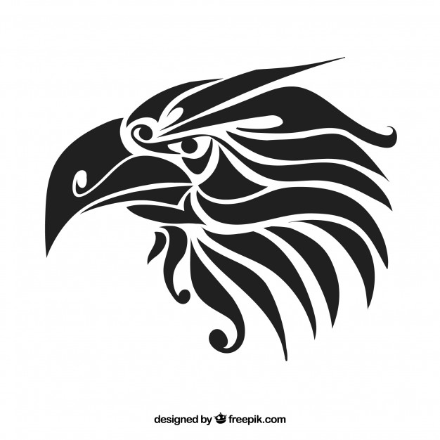 626x626 Black Tribal Eagle Vector Tattoo Vector Free Download - Tribal Eagle Drawing