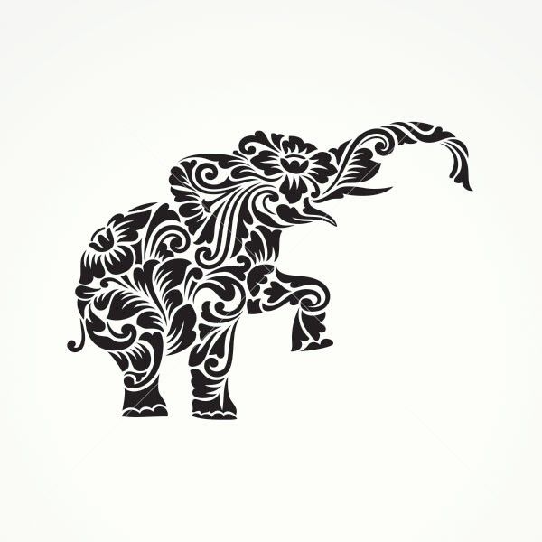 600x600 floral tribal elephant tattoo ideas tribal elephant - Tribal Elephant Drawing