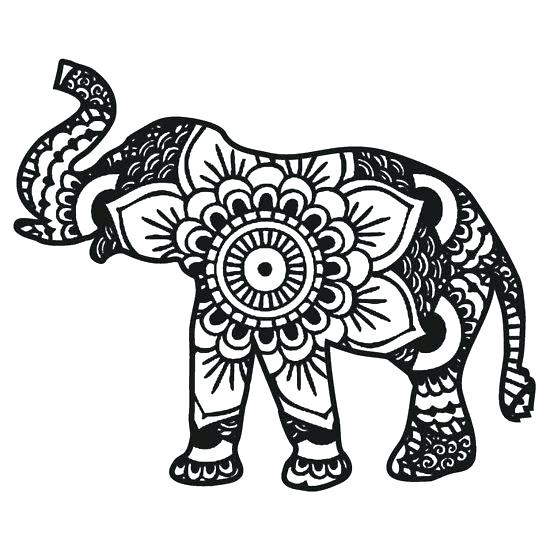 550x550 Tribal Elephant Coloring Pages - Tribal Elephant Drawing
