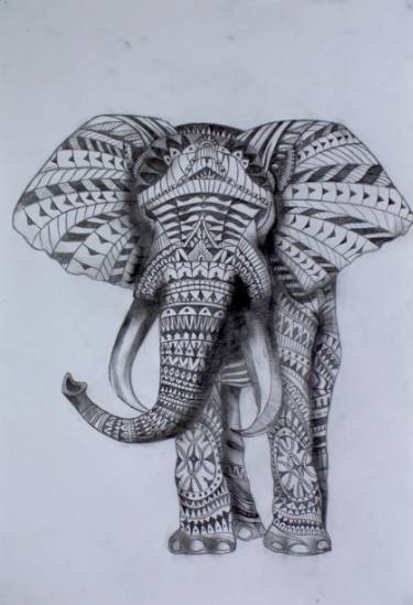 375x549 Tribal Elephant Drawing - Tribal Elephant Drawing