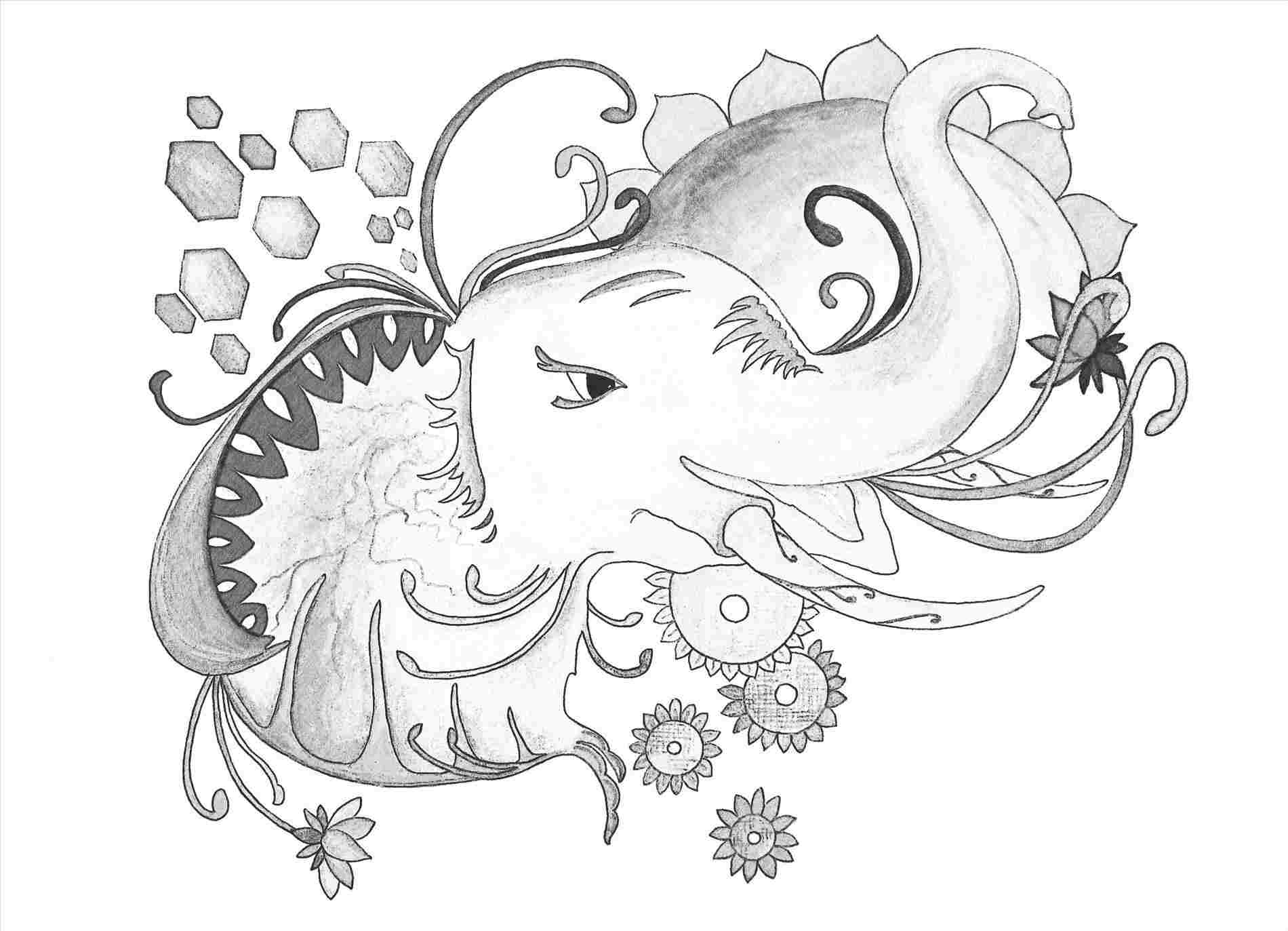 1900x1373 Draw Elephant Head Tribal Tattoo Youtuberhyoutubecom Logan - Tribal Elephant Drawing