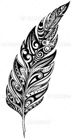 232x450 tribal tattoos, tribal feather tattoos - Tribal Feather Drawing