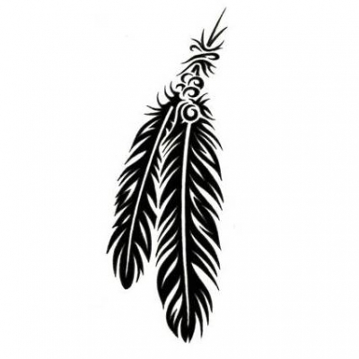 400x400 tribal arrow feather banner library library black and white - Tribal Feather Drawing