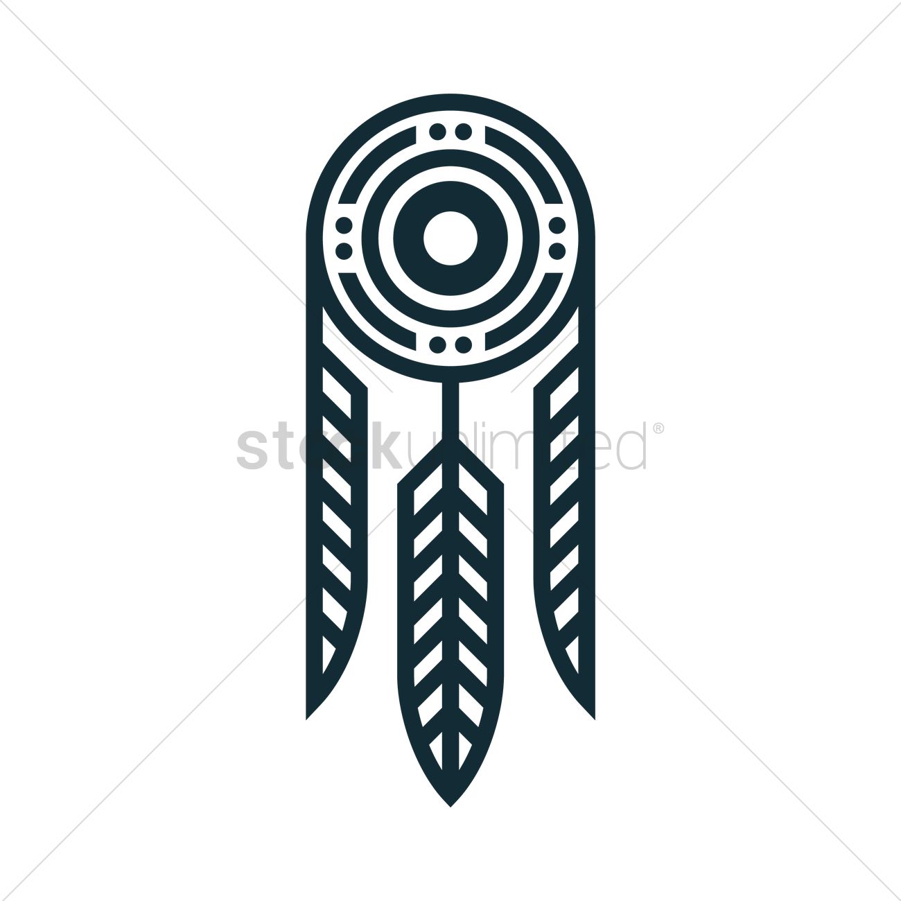 1300x1300 Tribal Feather Tattoo Vector Image - Tribal Feather Drawing