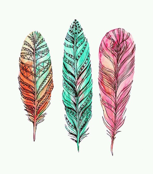 499x565 cute boho tribal feathers drawing on we heart it - Tribal Feather Drawing