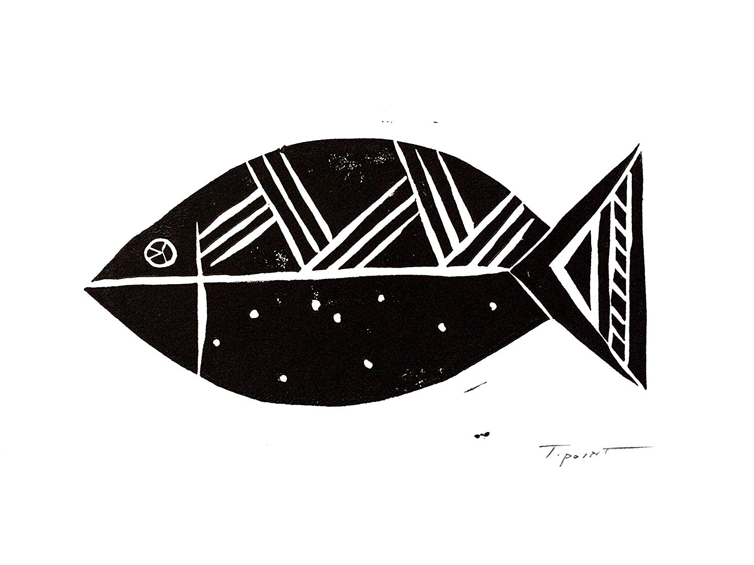 1500x1125 Abstract Tribal Fish Nautical Illustration X - Tribal Fish Drawing