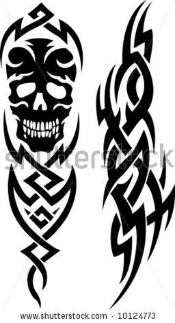 256x470 tribal flame designs skull tribal tattoos tattoo design ii - Tribal Flame Drawings