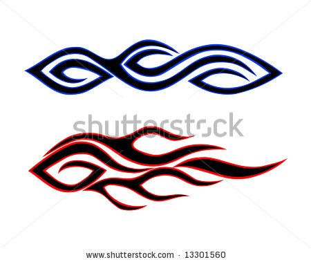 450x379 tribal flame drawings vector illustration of two tribal flames - Tribal Flame Drawings