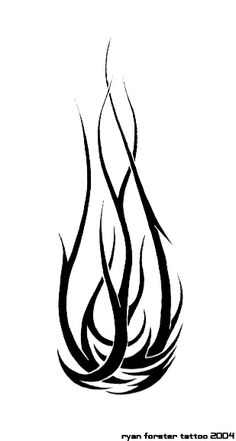 236x441 black tribal fire and flame tattoo stencil - Tribal Flame Drawings