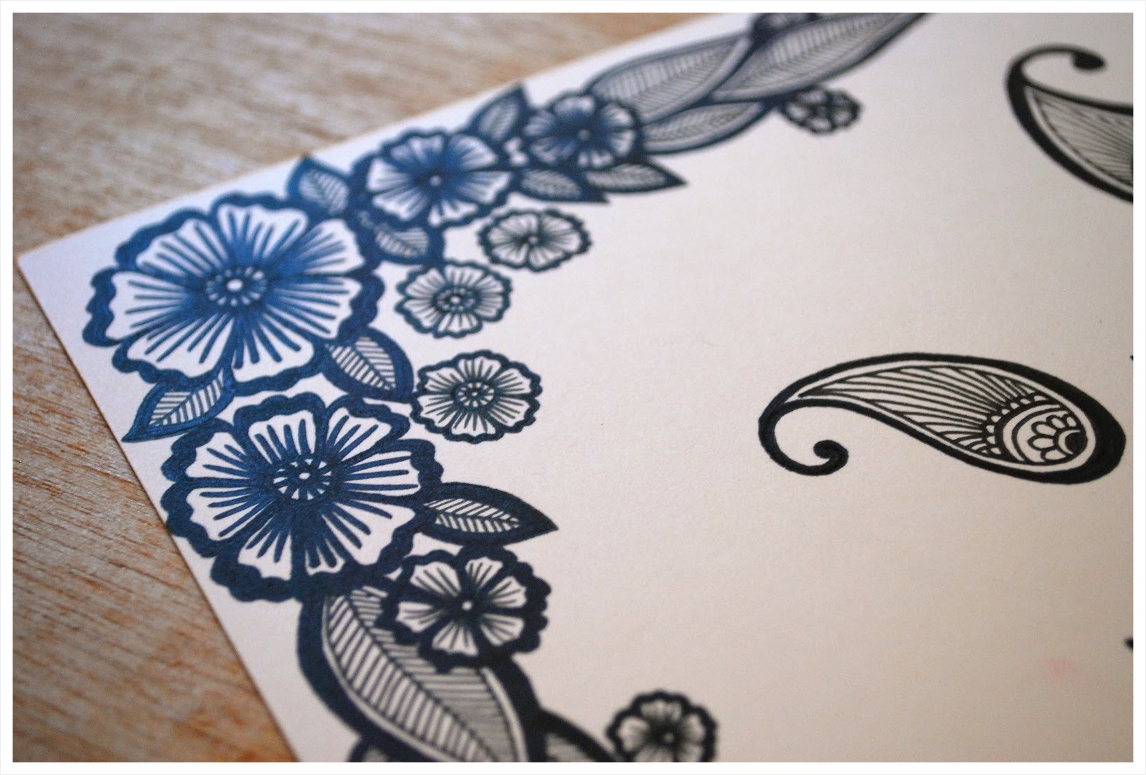 1636x1107 katharine watson wedding sketches features wonderful blue - Tribal Flower Drawing