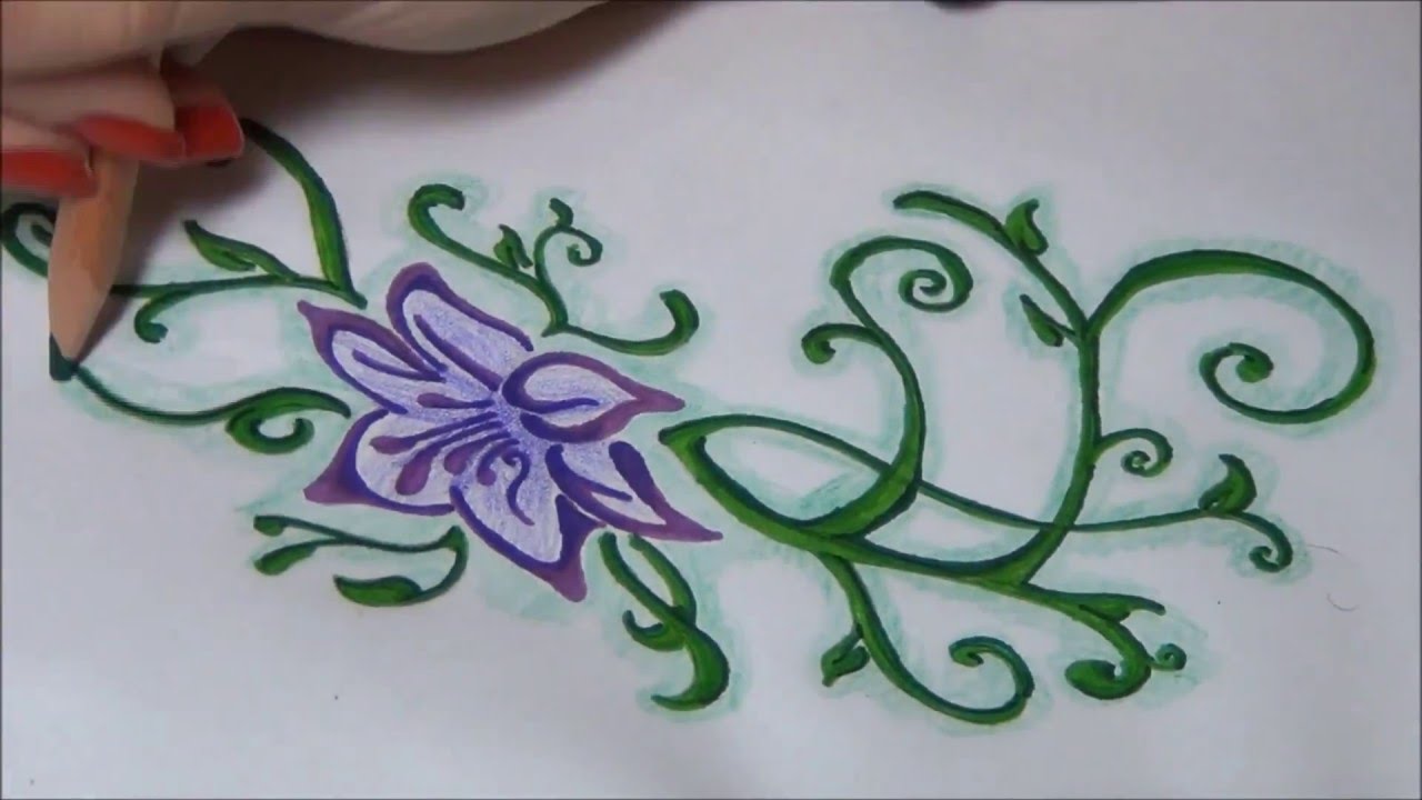 1280x720 Tribal Flower Drawing - Tribal Flower Drawing