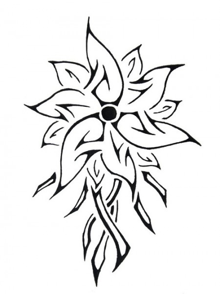 450x600 Tribal Flower Drawing - Tribal Flower Drawing