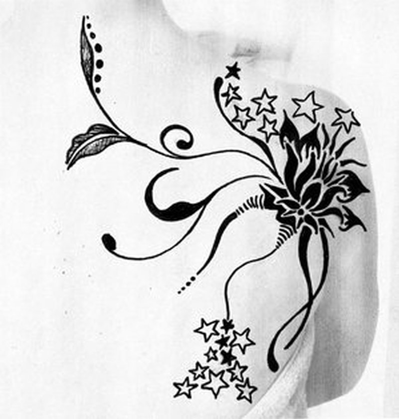 800x840 Tribal Flower Tattoos - Tribal Flower Drawing