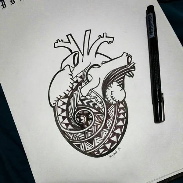 Tribal Heart Drawings at PaintingValley.com | Explore collection of ...