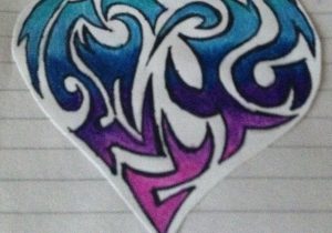 300x210 how to draw a tribal heart creating a tribal heart tattoo design - Tribal Heart Drawings