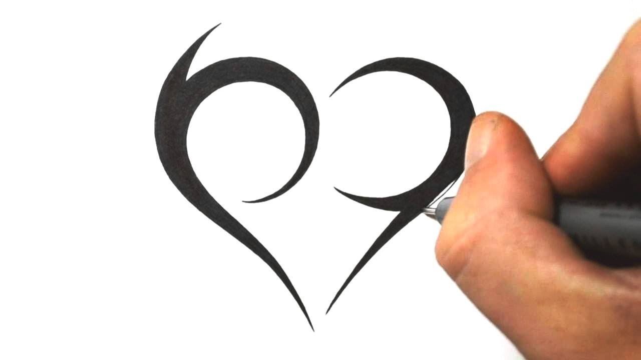 1280x720 How To Draw A Simple Tribal Heart - Tribal Heart Drawings