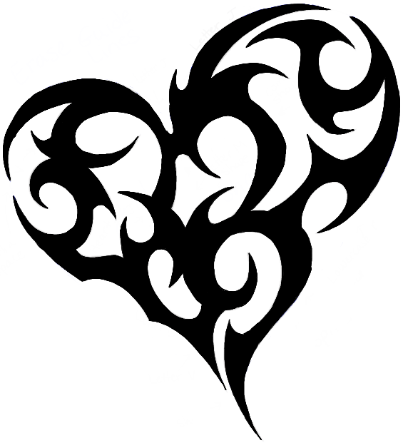 565x621 How To Draw A Tribal Heart Tattoo Design In Easy Steps Tutorial - Tribal Heart Drawings