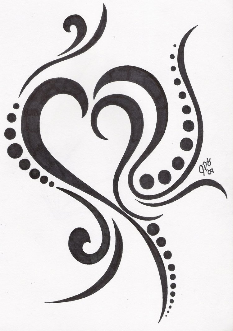 750x1064 Tribal Heart Tattoo Design Tattoo Ideas - Tribal Heart Drawings