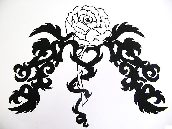 550x413 Tribal Hearts And Roses - Tribal Heart Drawings