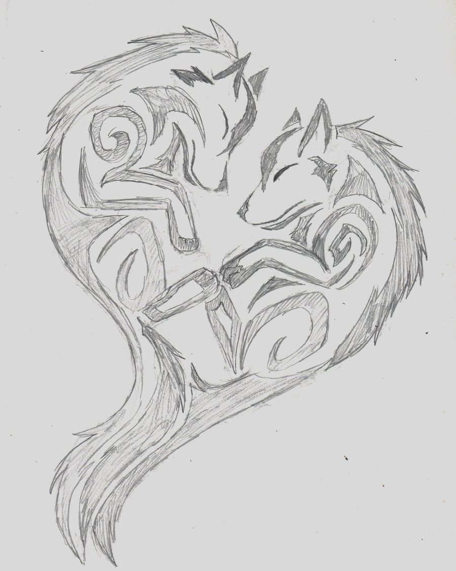 900x1126 Wolf Heart Wolf Tribal Heart - Tribal Heart Drawings