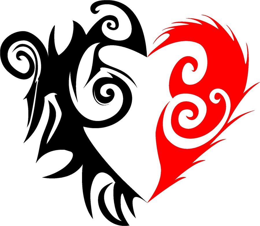 900x785 a great spin on the classic tribal heart cool tattoos body art - Tribal Heart Drawings