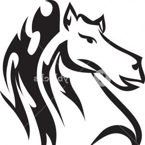 300x300 digital drawing of black tribal horse silhouette vector sohadacouri - Tribal Horse Drawing