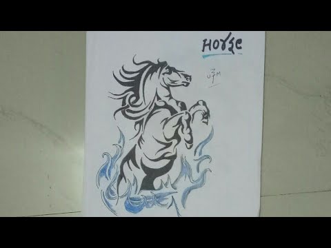 480x360 How To Draw A Tribal Horse Tattoo - Tribal Horse Drawing