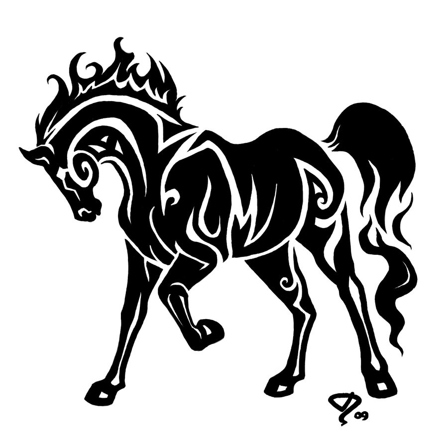900x900 Tribal Horse Drawing At Com Free For Personal Us On Simple Horse - Tribal Horse Drawing