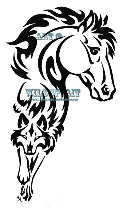 Tribal Horse Drawing at PaintingValley.com | Explore collection of ...