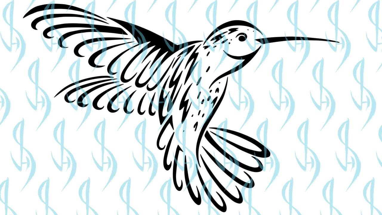 1280x720 How To Draw A Tribal Hummingbird Tattoo Design - Tribal Hummingbird Drawing