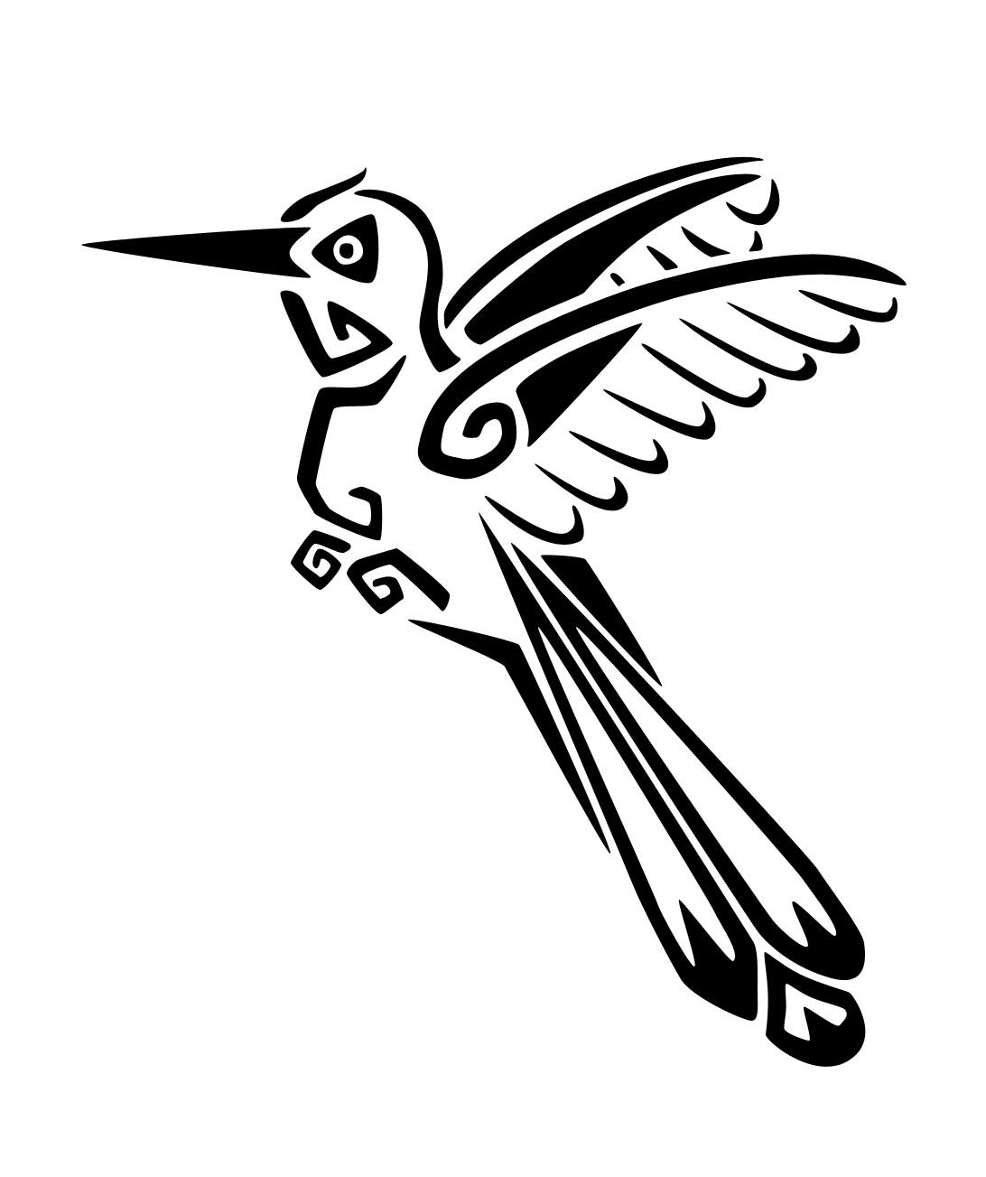 1092x1303 Hummingbird Drawing Outline Tribal Tattoo Hummingbird - Tribal Hummingbird Drawing