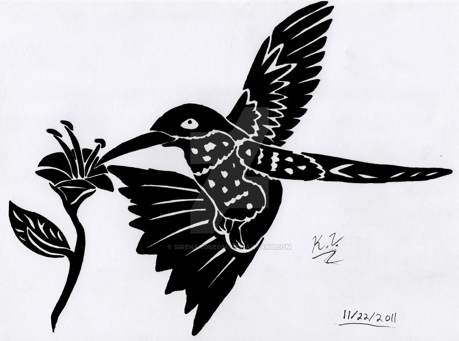 900x669 Hummingbird Tribal - Tribal Hummingbird Drawing
