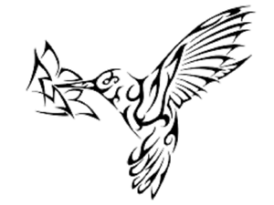 300x225 Hummingbird Tribal Flower Vinyl Decal Sticker For Car Truck - Tribal Hummingbird Drawing