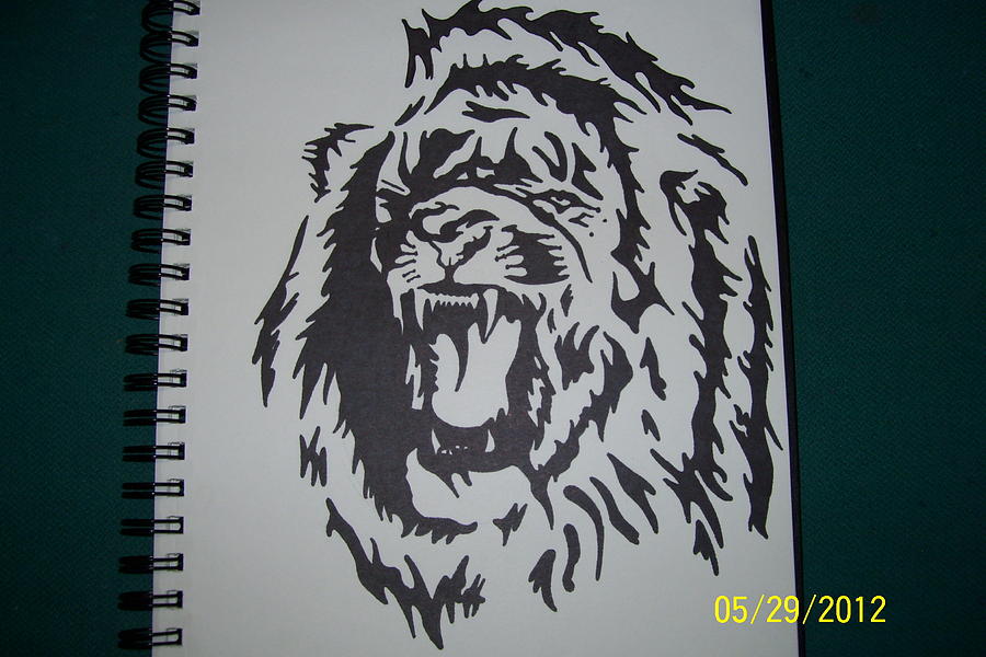 900x600 Tribal Lion Drawing - Tribal Lion Drawing