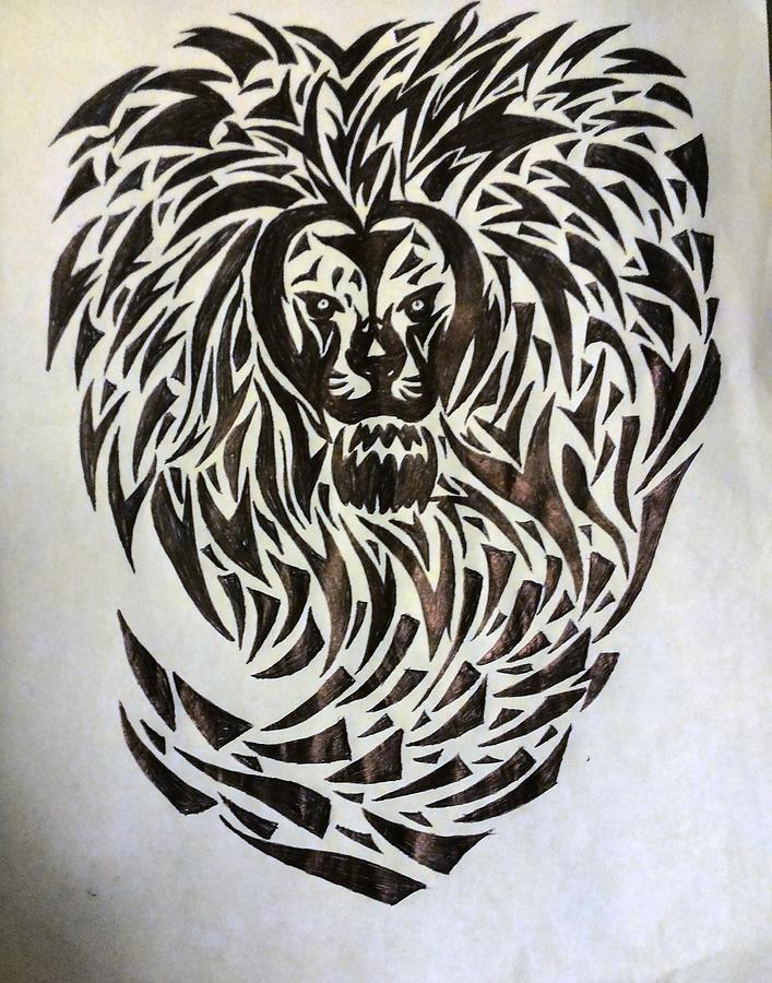 707x900 Tribal Lion Drawing - Tribal Lion Drawing