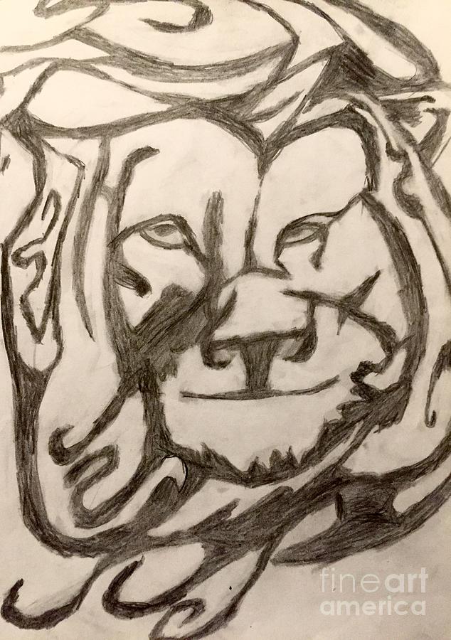 634x900 Tribal Lion Drawing - Tribal Lion Drawing