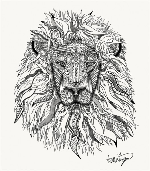 526x600 Tribal Lion Drawing - Tribal Lion Drawing