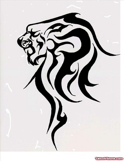 500x648 Tribal Lion Head Tattoo Design Drawing Tattoo - Tribal Lion Drawing