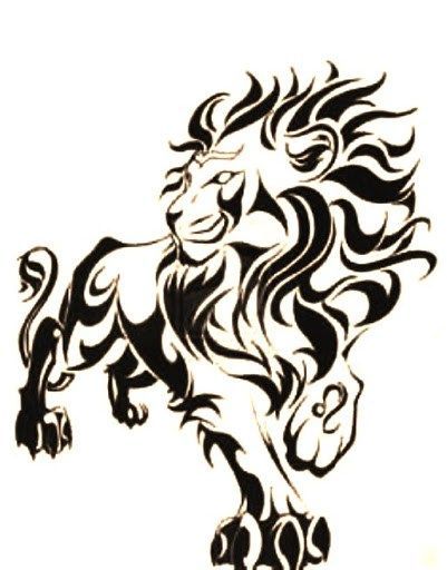 401x512 Tribal Lion Tattoo Lion Tattoo - Tribal Lion Drawing