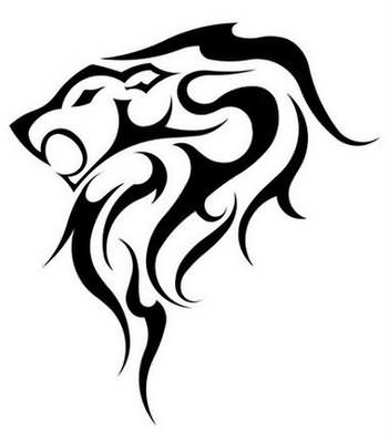 351x400 Tribal Lion Tattoo Drawing - Tribal Lion Drawing