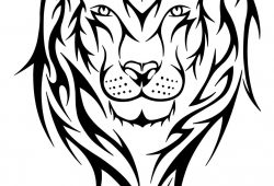 250x170 Tribal Lion Drawing Printable Coloring - Tribal Lion Drawing