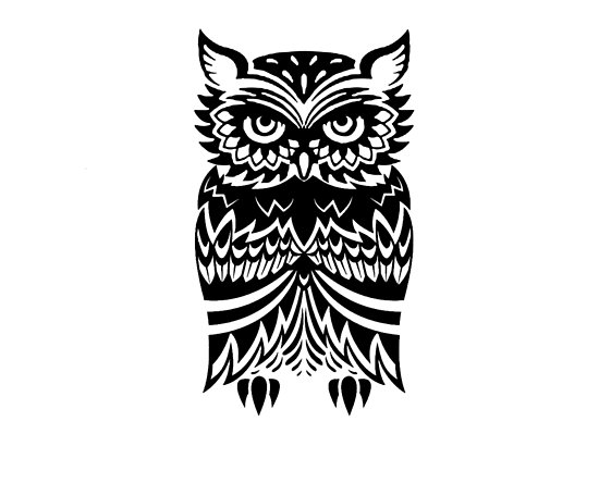 550x444 Tribal Owl Posters - Tribal Owl Drawing