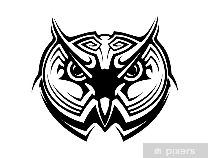 700x531 Tribal Owl Tattoo Wall Mural We Live To Change - Tribal Owl Drawing