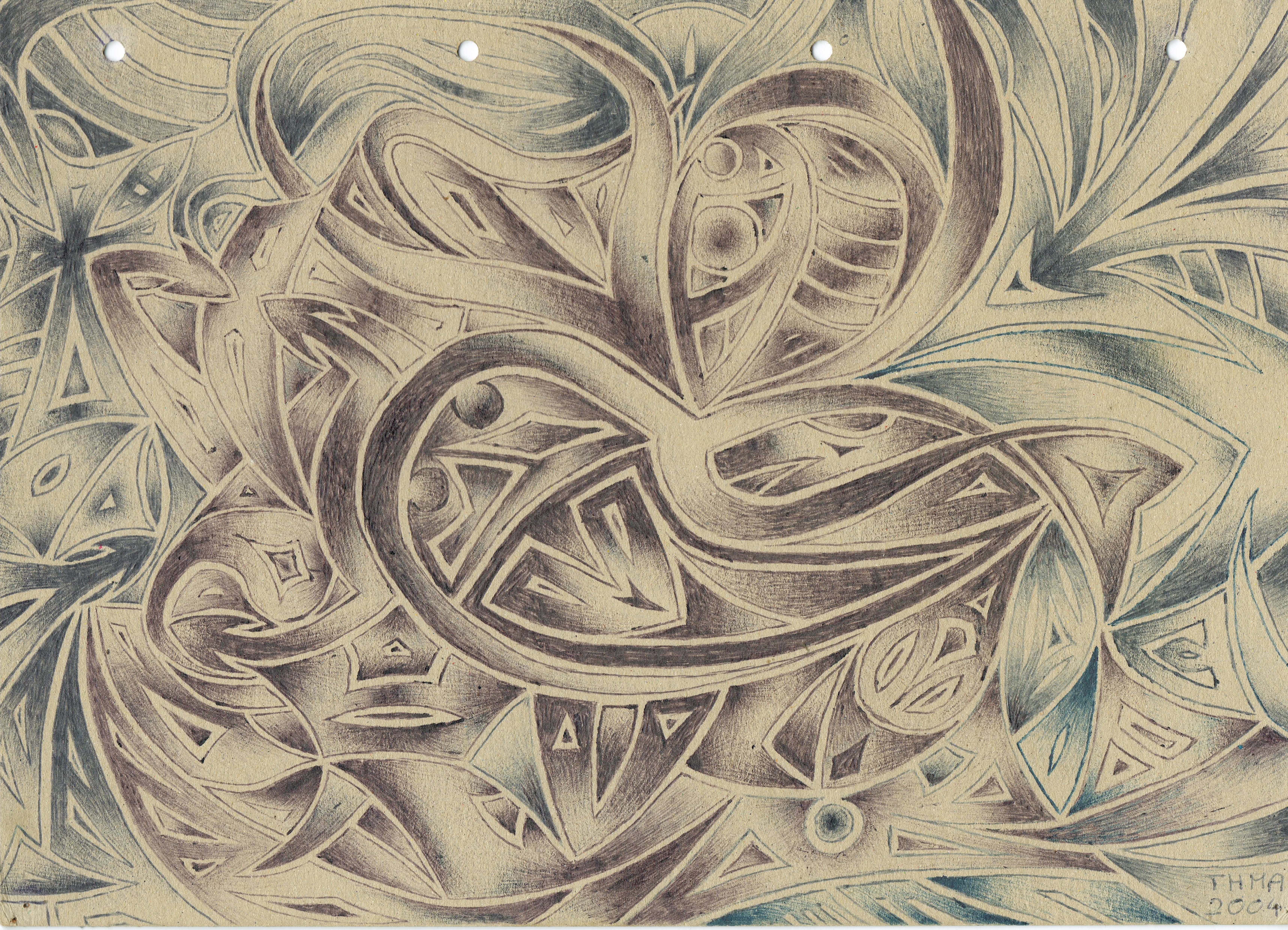 6870x4960 Din Tribal Muster Ohne Worte - Tribal Pattern Drawing