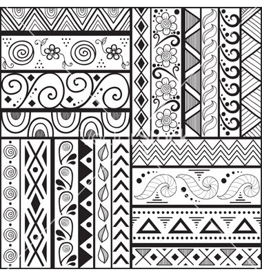 380x400 tribal striped hand drawn seamless pattern vector image on all - Tribal Pattern Drawing