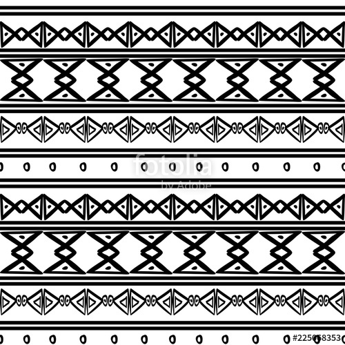 500x500 vector tribal pattern with aztec african drawing symbol in black - Tribal Pattern Drawing