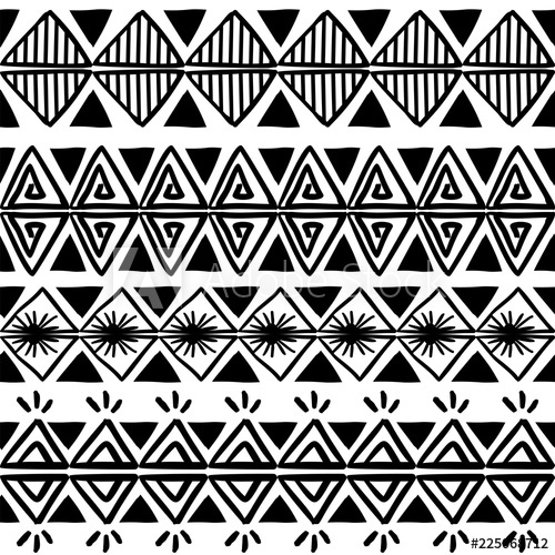 500x500 vector tribal pattern with black and white hand drawn african - Tribal Pattern Drawing
