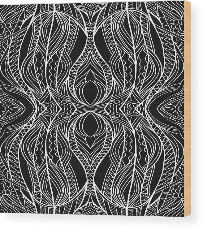 656x740 Black And White Tribal Pattern Wood Print - Tribal Pattern Drawing